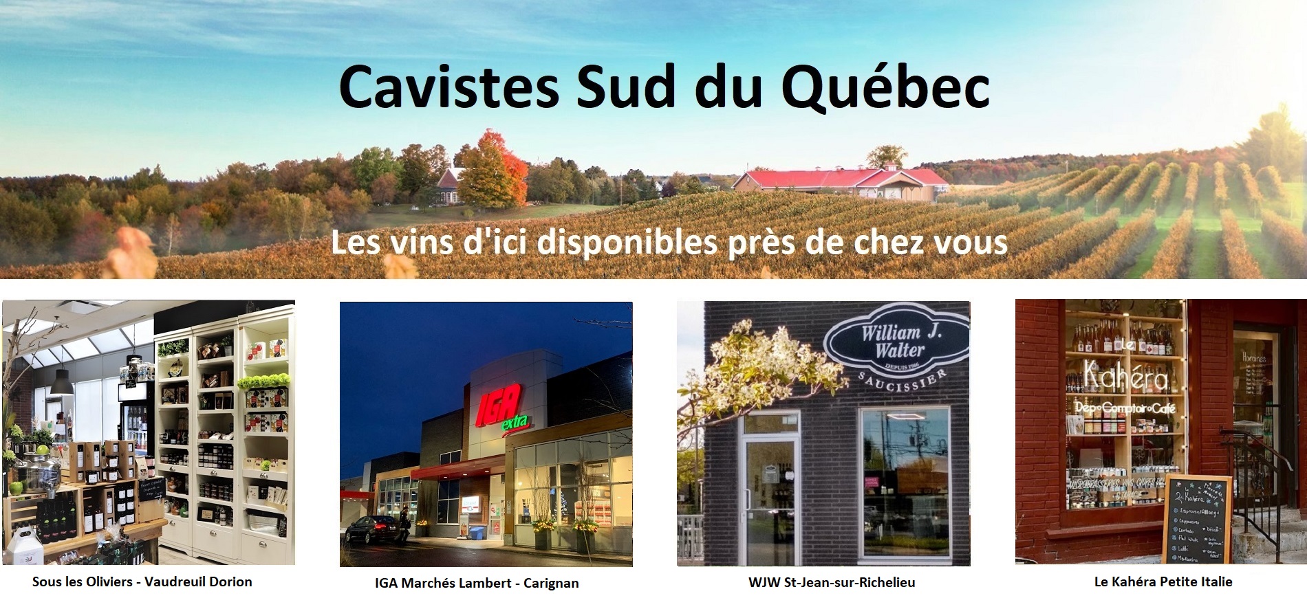 Sélection Vindici ,vins du Québec ,points de vente ,Sud du Québec ,