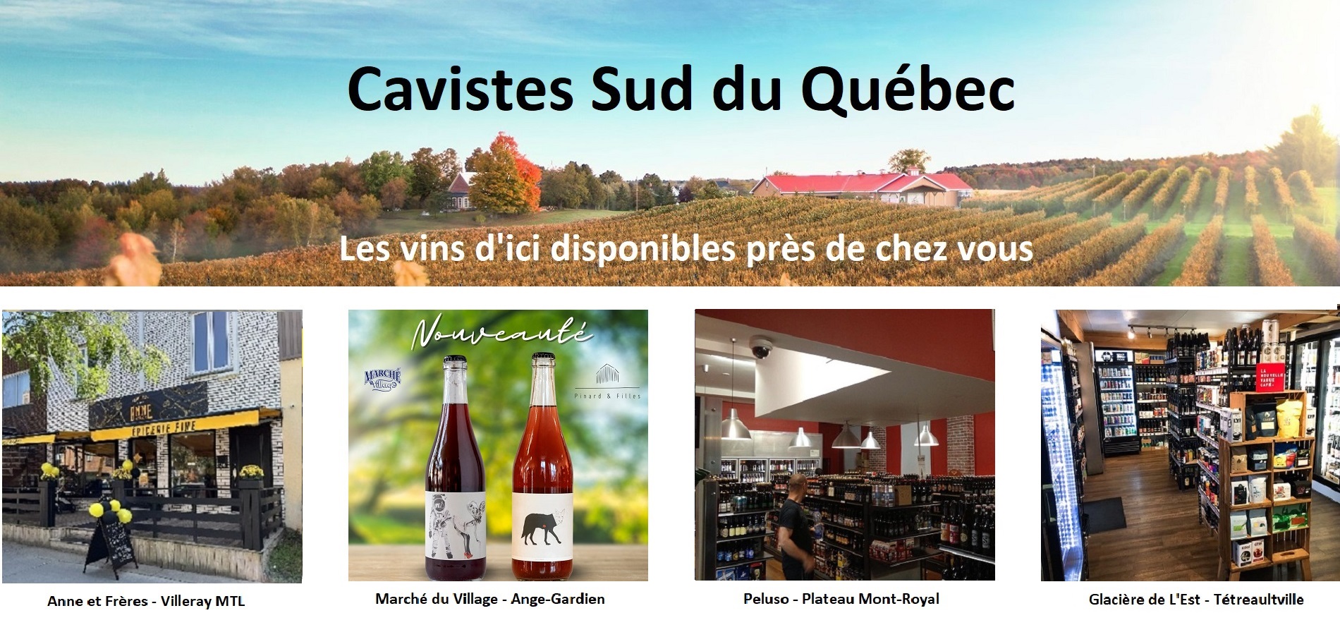 Sélection Vindici ,vins du Québec ,points de vente ,Sud du Québec ,