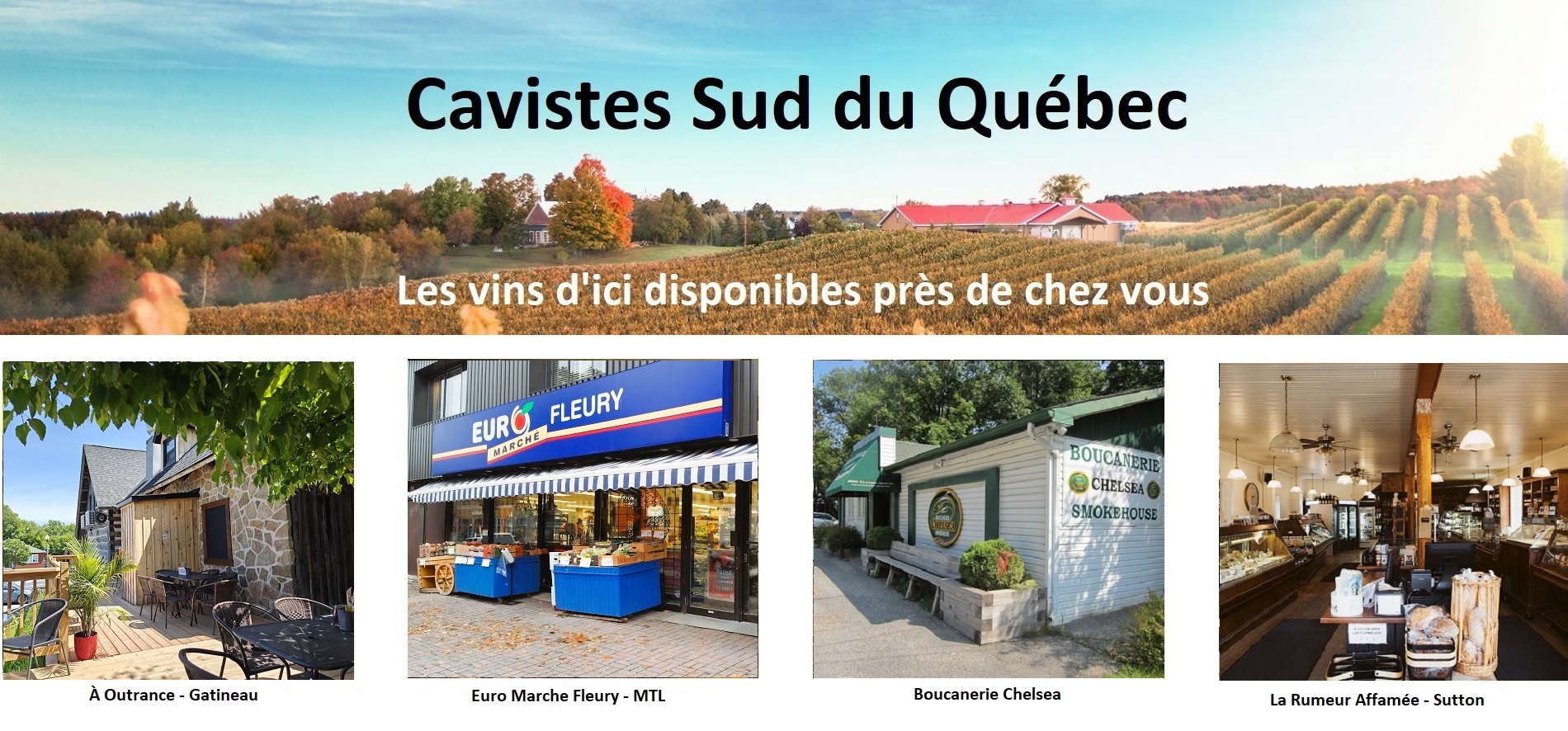 Sélection Vindici ,vins du Québec ,points de vente ,Sud du Québec ,