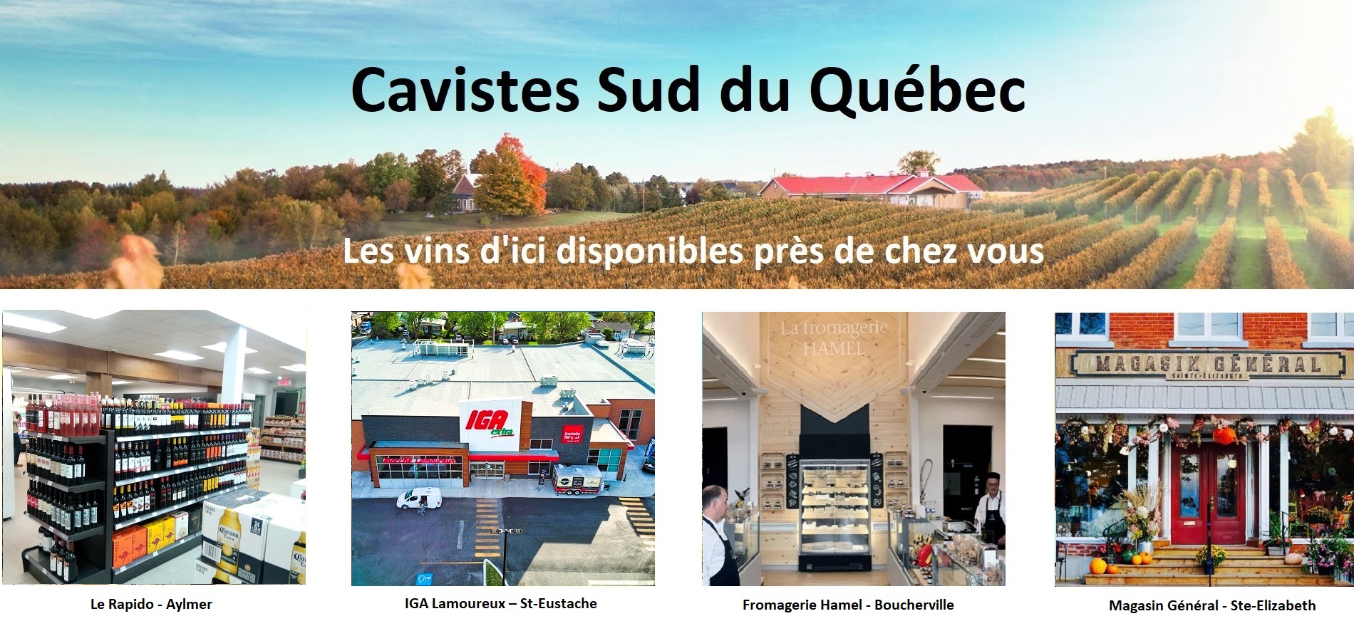 Sélection Vindici ,vins du Québec ,points de vente ,Sud du Québec ,