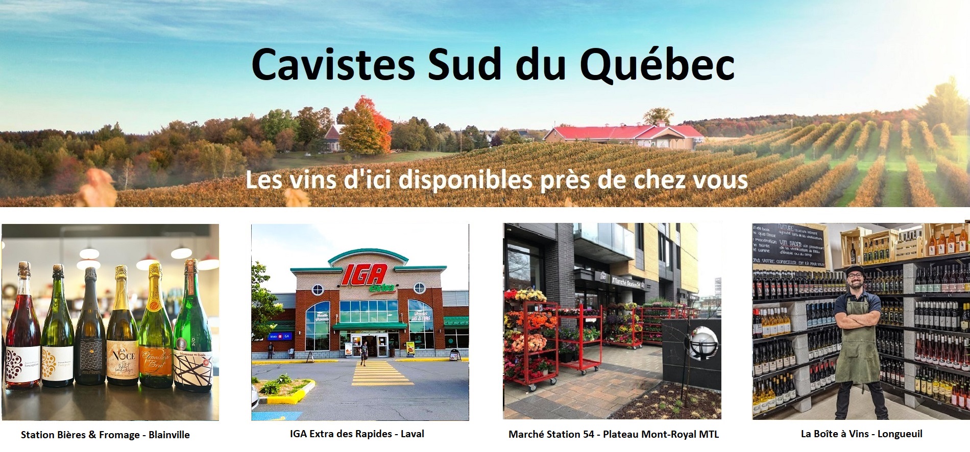 Sélection Vindici ,vins du Québec ,points de vente ,Sud du Québec ,