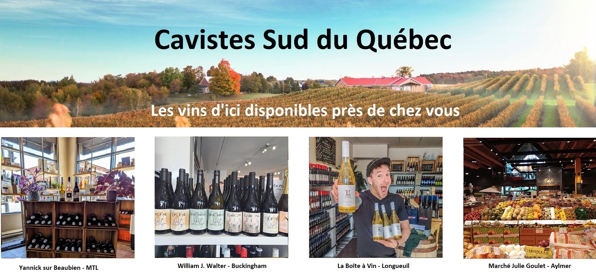 Sélection Vindici ,vins du Québec ,points de vente ,Sud du Québec ,