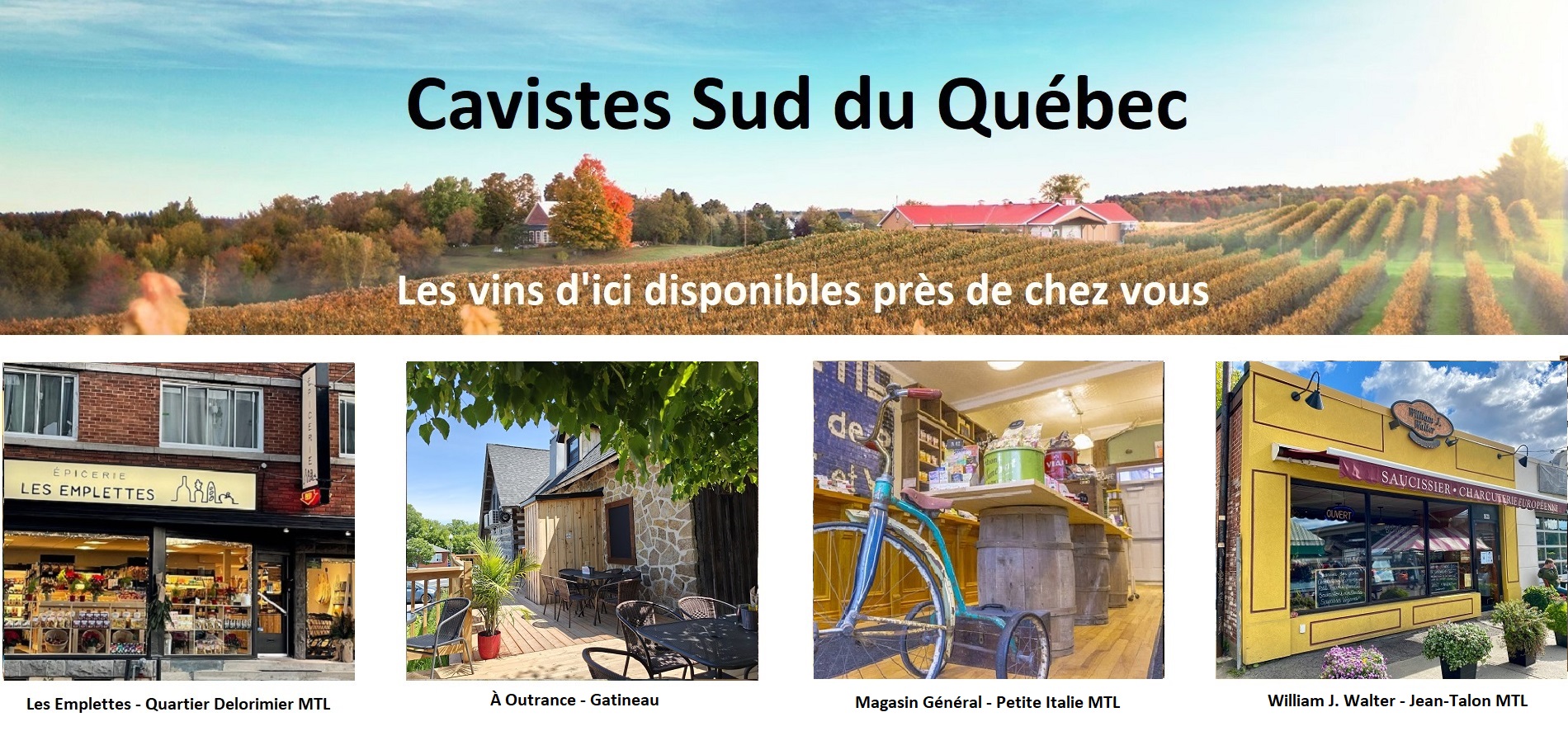 Sélection Vindici ,vins du Québec ,points de vente ,Sud du Québec ,