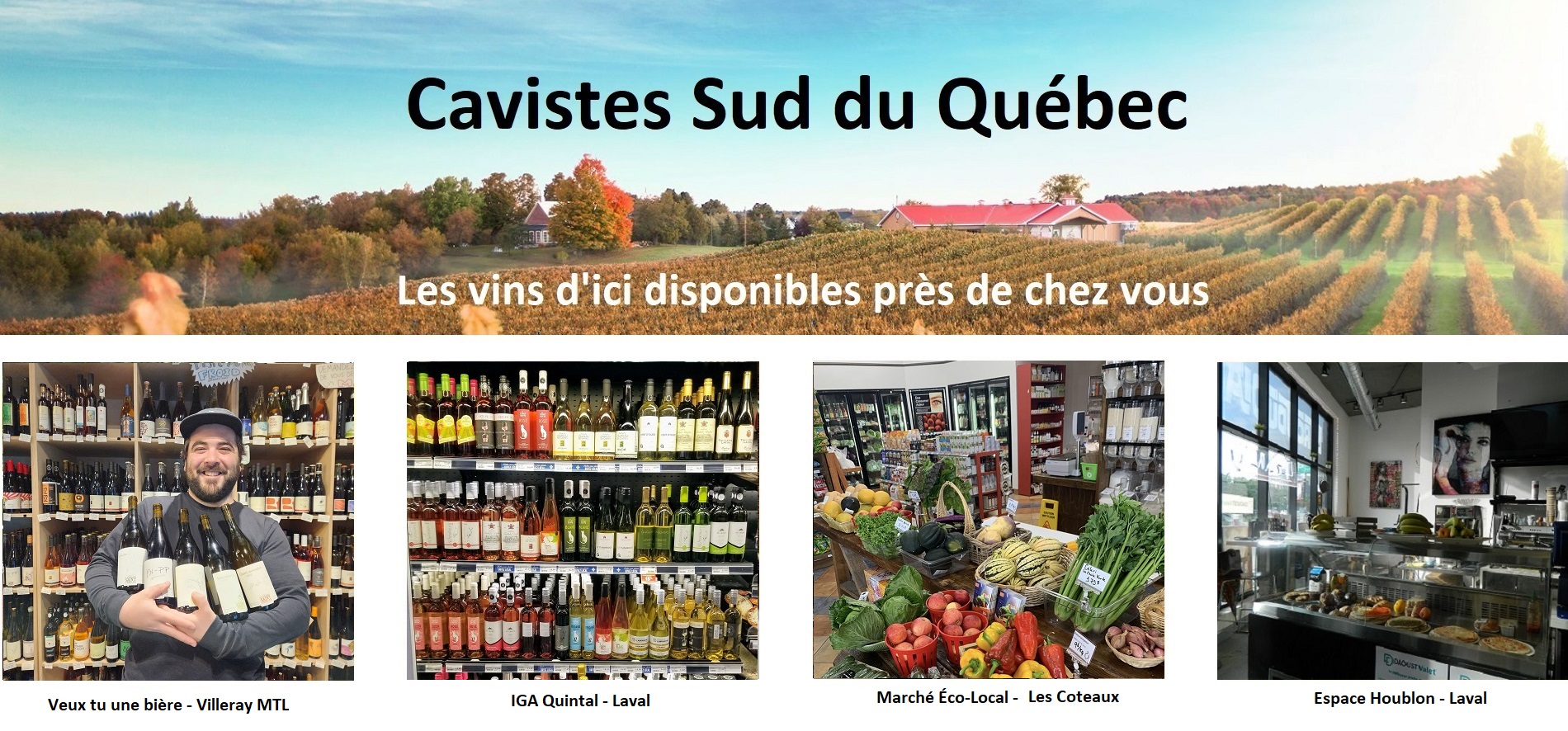 Sélection Vindici ,vins du Québec ,points de vente ,Sud du Québec ,