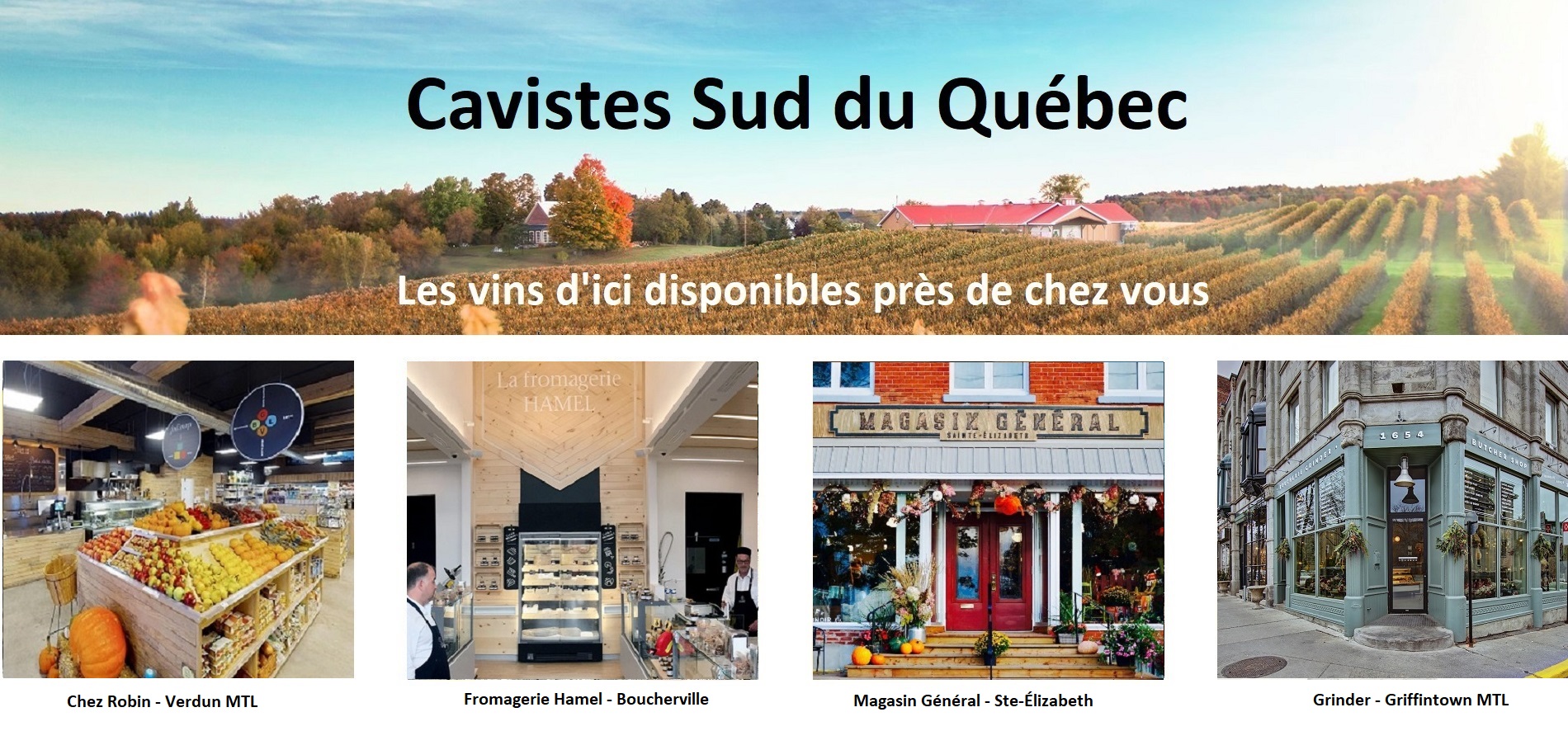 Sélection Vindici ,vins du Québec ,points de vente ,Sud du Québec ,