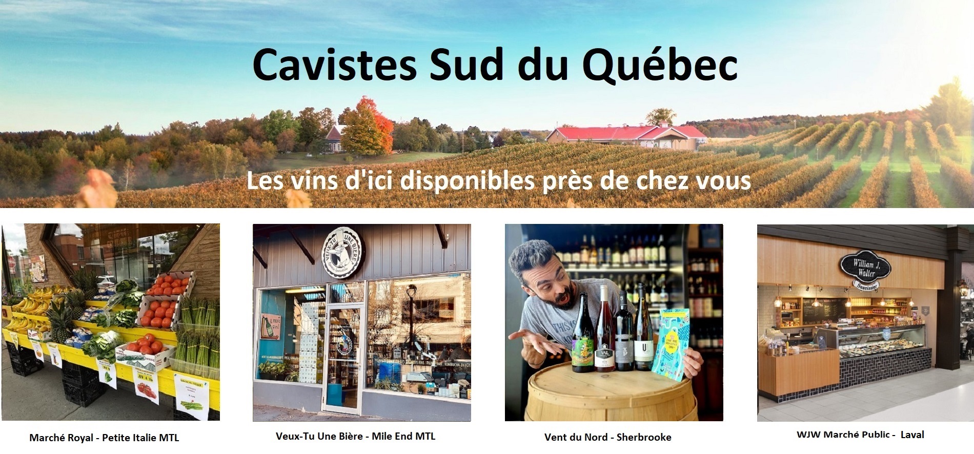 Sélection Vindici ,vins du Québec ,points de vente ,Sud du Québec ,