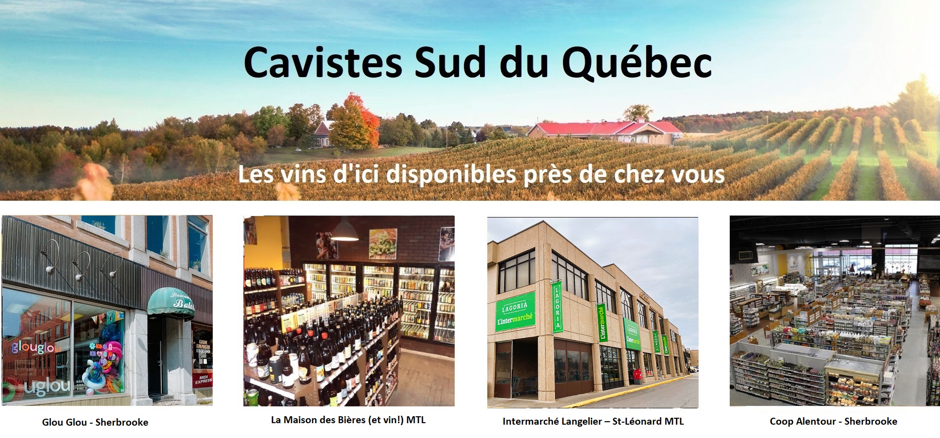 Sélection Vindici ,vins du Québec ,points de vente ,Sud du Québec ,