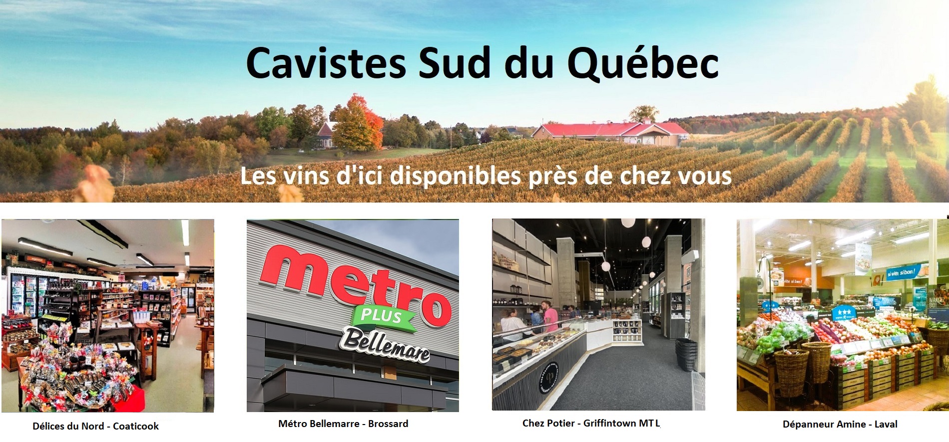 Sélection Vindici ,vins du Québec ,points de vente ,Sud du Québec ,