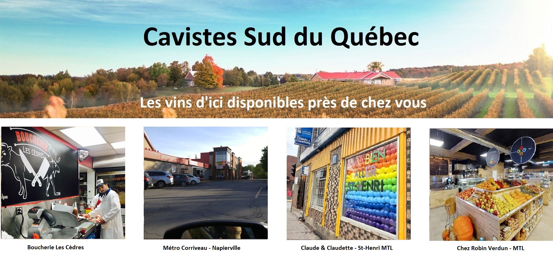 Sélection Vindici ,vins du Québec ,points de vente ,Sud du Québec ,