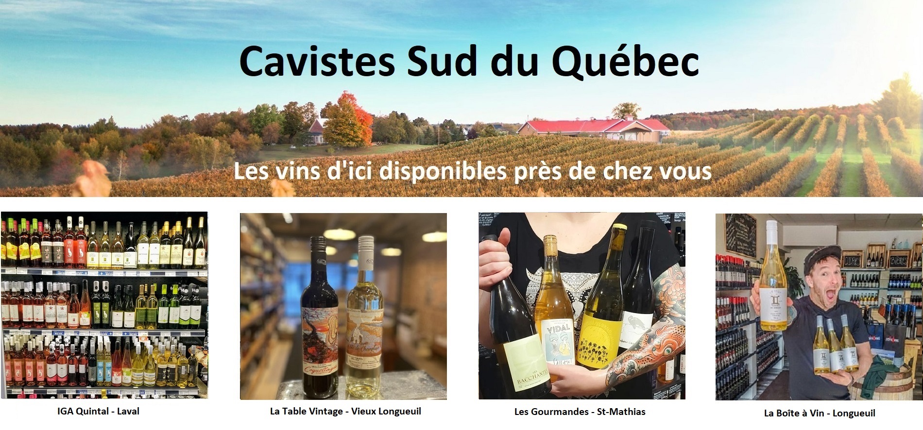 Sélection Vindici ,vins du Québec ,points de vente ,Sud du Québec ,