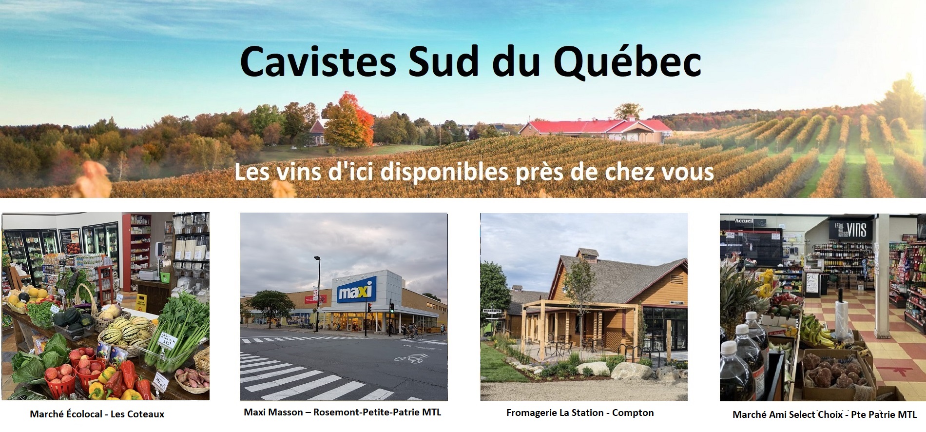 Sélection Vindici ,vins du Québec ,points de vente ,Sud du Québec ,